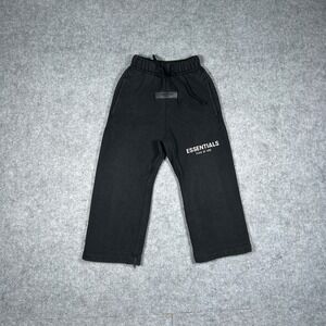 Fear of God Essentials Sweatpants Kids 2/3 Black Logo Streetwear Fleece Joggers